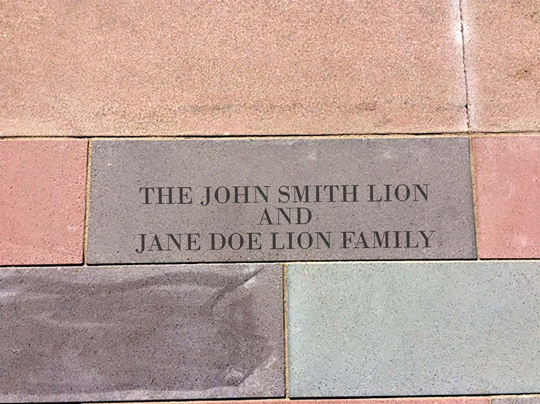 Example of paver for Regents Terrace with a family's name